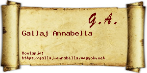 Gallaj Annabella névjegykártya